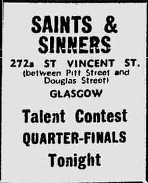 Saints and Sinners advert 1974